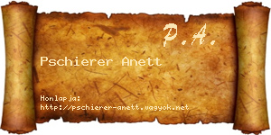 Pschierer Anett névjegykártya